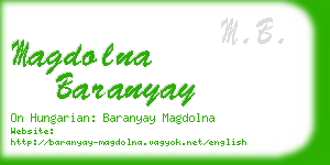 magdolna baranyay business card